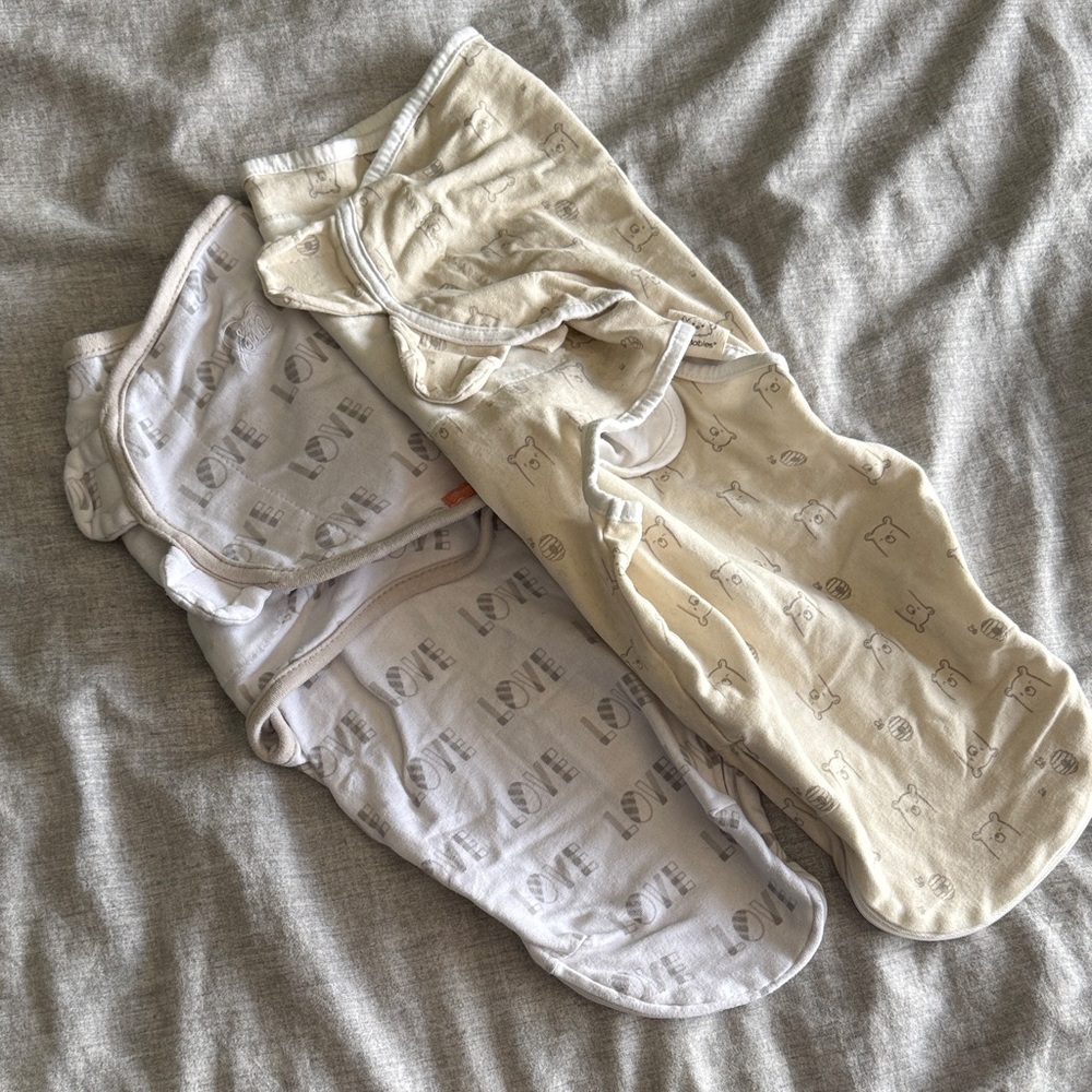 Baby Swaddle Set in Cream and Gray (2 ct)